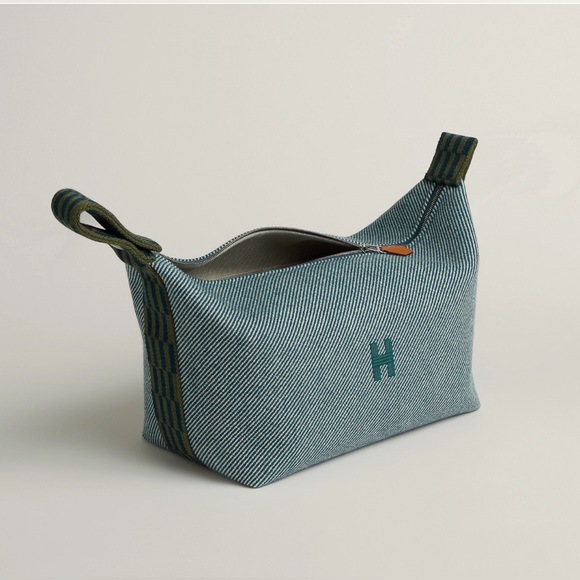 🆕 Hermes Bride-a-Brac H Natte Bicolor Wool Twill Vanity Case, Large Model - Picture 14 of 16